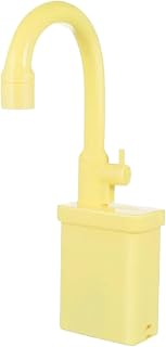 Grifo para fregadero de juegos, fregadero de plástico con agua corriente, grifo de repuesto para juguetes de cocina de 6, 1 x 10, 8, accesorios para casas de juegos para niños y niñas, color amarillo