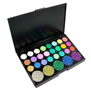 Sombra de Ojos, Kit de maquillaje de 29 colores, caja de sombras de tonos brillantes y brillantes de colores brillantes
