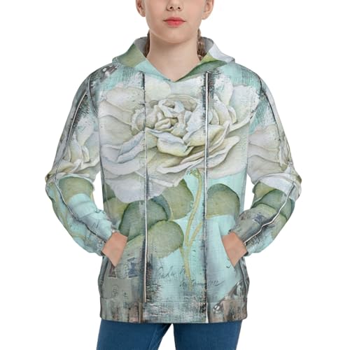 Vintage Rose1 Kids Pullover Hoodies Boys Sweatshirts Girls Athletic Clothes with Pocket