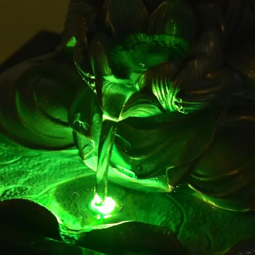 Miniatura 14 de Fuente De Interior Buda Meditación Loto Luz Led Colorida Deco Zen Salón Dormitorio Fuente De Mesa Movimiento Relajante Soporte Regalo Útil Mujer Y Hombre 26 Cm Sutra Zen Light