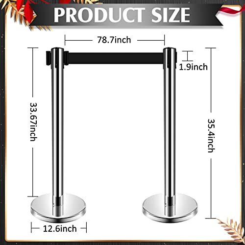 Amylove Stainless Steel Retractable Belt Stanchions #TOP8
