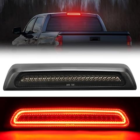 BORDAN Third Brake Light Stop Lamp Fit for 2007-2020 Tundra LED 3rd Brake Lights Rear Cargo Lamp High Mount Stop Light Smoked Lens Assembly Cover