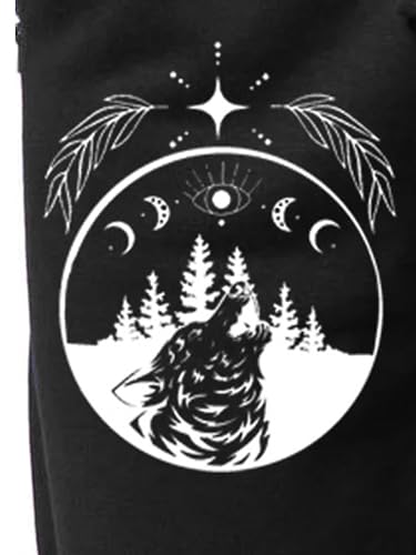 Mystical Wolf Moon Phase Men's Jogger Sweatpants, Athletic Streetwear with Side Pockets, Elastic Waist, Drawstring2