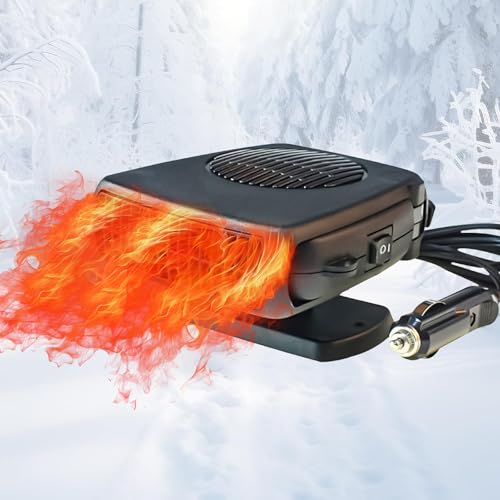 Car Heater, 12V 200W Powerful Portable Defroster Defogger, 2026 New Upgrade 2-in-1 Heater and Cool Fan with 360° Rotation, Plug into Cigarette Lighter