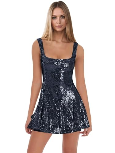 Short Sequin Homecoming Dresses for Teens A Line Sparkly Mini DAMA Dress Cocktail Party Gown HO17