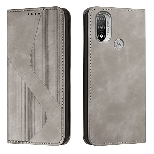 Image of Mo-Somnus Compatible with Motorola Moto E20/E40/Moto E30 Case, Shockproof Wallet Case PU Leather with Card Holder Folding Magnetic Flip Cover for Motorola Moto E20/E40/Moto E30 Phone Cases (Gray)