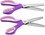Pinking Shears Scissors for Fabric, 2-Piece Bundle of Zig Zag Scissors & Scalloped Pinking Shears |