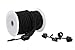 CARTMAN 1/4“ Marine Grade Elastic Cord Crafting Stretch String, 40kg x 50ft, with 4 More Hooks, for Camping, Kayak Deck, Crafting Black Color
