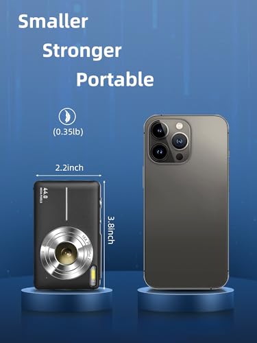 image for CAMKORY Small Digital 44MP Point and Shoot Compact Camera with 32GB SD
