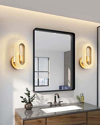 Oylyw Wall Sconces Set Of Two, Crystal Led Wall Light Lamp 3000K Vanity Lighting Fixture For Bedroom Bedside Bathroom Living Room Hallway(2 Pack) #TOP6