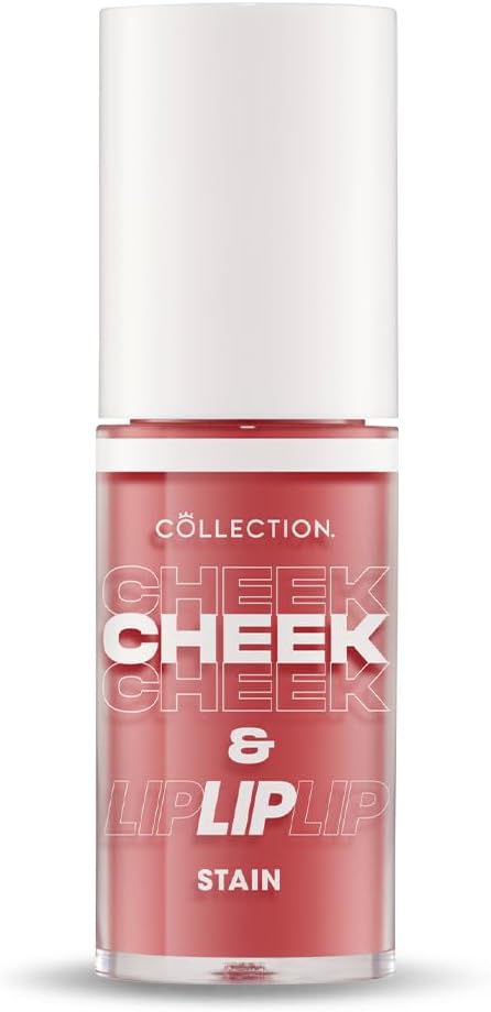 Collection Cosmetics 2 in 1 Lip & Cheek Stain, Long Lasting and Hydrating, For All Skin Types, Poppy