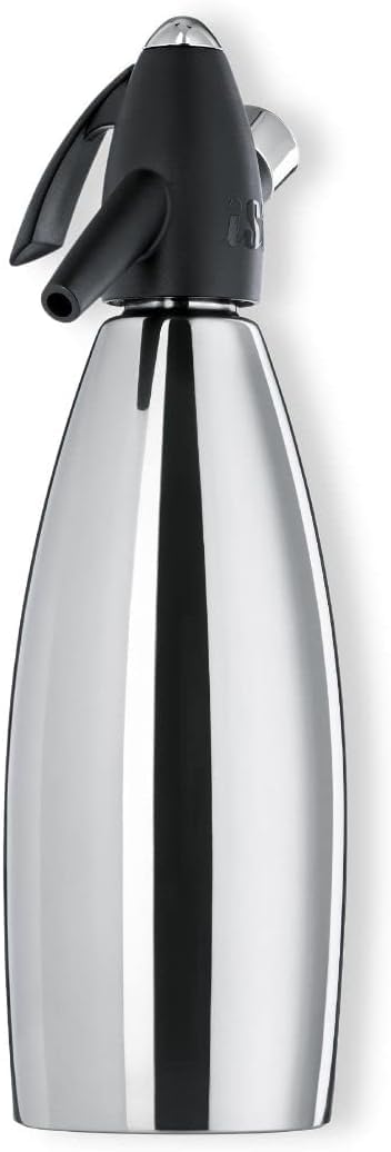 iSi North America Classic Sodamaker, 1 Quart - Stainless Steel Carbonation System for Sparkling Water, Fresh Beverages, Handcrafted Cocktails - Portable & Professional Soda Maker for Restaurant Use