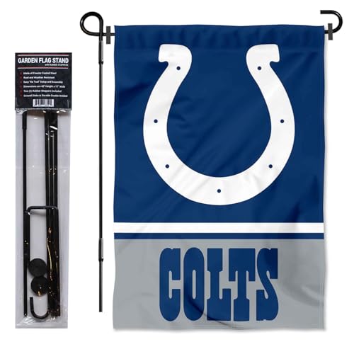 Drapeau de jardin Indianapolis Colts support métallique extérieur - 2