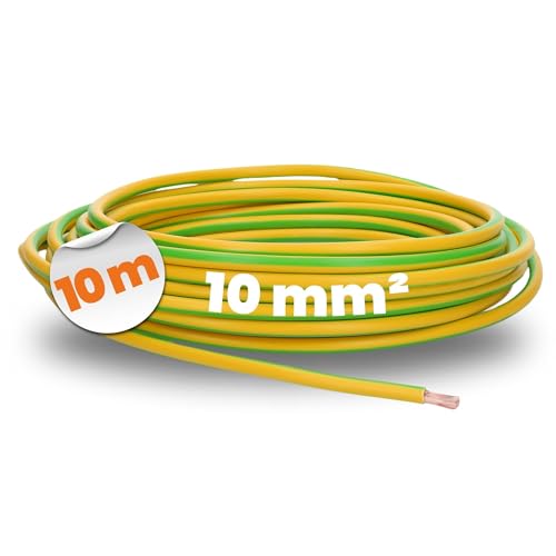 10 Meter Lapp 4520005 H07V-K 10 mm² grün-gelb I Erdungskabel I Verdrahtungsleitung I Aderleitung flexibel I PVC-Einzelader I Litze 10mm2 I Verdrahtung