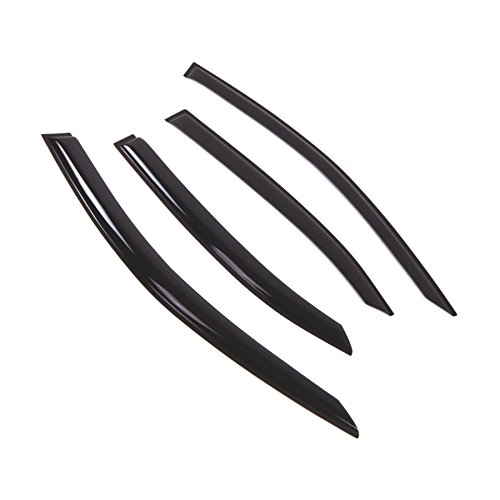 Tuningpros Window Visor Compatible With 2014-2016 Lexus IS250 IS350, DGWV2-703 Outside Mount Deflector Rain Guard Dark Smoke, 4 Pcs Set