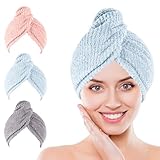 Kldnkig Microfiber Hair Towel for Women: Ideal Christmas Stocking Stuffer for Women, Teen Girls, and Children 3 Pack Drying Wrap Towels Designed for Curly Hair, Anti-Frizz Hair Care Accessory