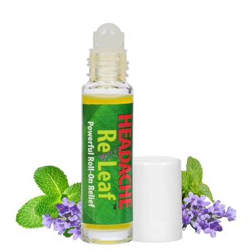 Headache Re Leaf All-Natural Aromatherapy, Comforting for Tension Headaches, Throbbing Headaches and Stress, Roll-on for Relaxation and Comfort – 1 Pack