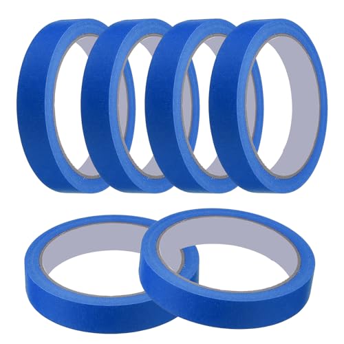 Image of MECCANIXITY Masking Tape 0.7 Inch x 21 Yard Painter's Tape Blue Paint Tapes for DIY Crafts Arts Drawing Decoration Labeling Car Painting Artist Teachers, Pack of 6
