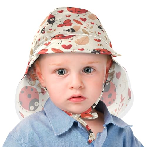 Infant Toddler & Kids Beach Hat Baby Boys' Hat Baby Girls UPF 50+ Large Brim Beach Essentials Happy Heart Distinctive2
