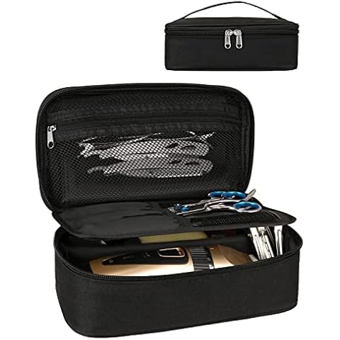 Barber Tool Bag, Hair Clipper Bag Hair Cutting Scissors Storage Bag Shaving Kits Haircut Accessories Organizer Bag Gift for Women (Black) Cover