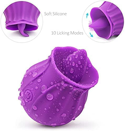 2024 New Roses Shape Sucker for Women Toy Sex Tongues Quiet 10 Speed Adult Toys Waterproof Automatic Electric Adult Toys Machine Pleasure Gifts-Purple-S42