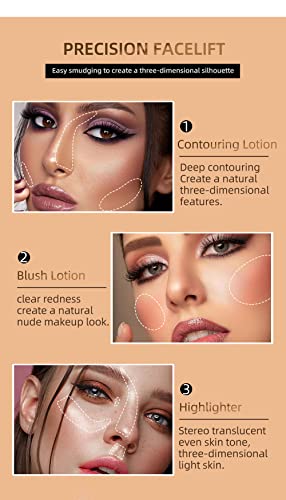 Cream Bronzer Contour Beauty Wand, Highlighter Contour Blush With Cushion Applicator, Liquid Face Bronzer Makeup Wand Lightweight Natural Super Silky Cream Contour Stick Beauty Light Wand (4# Highlight Pearl White) #TOP4