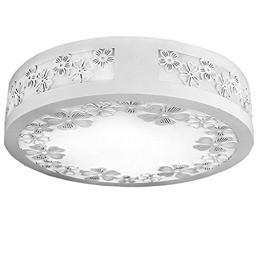Plafonnier LED en bois blanc pastoral pour chambre d'enfant et fleurs