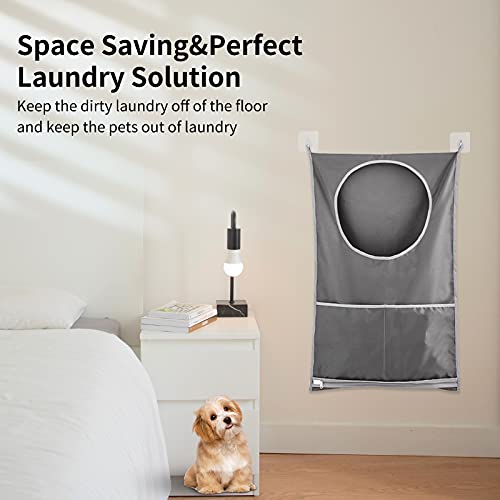 2 Pack Door Hanging Laundry Hamper Bag Laundry Hamper Bags Collapsible Over Door Laundry Bag Large Hamper Clothes Storager For Space Saving Large Laundry Organizer Bag Havatree(1 Gray&1 White), Medium #TOP1