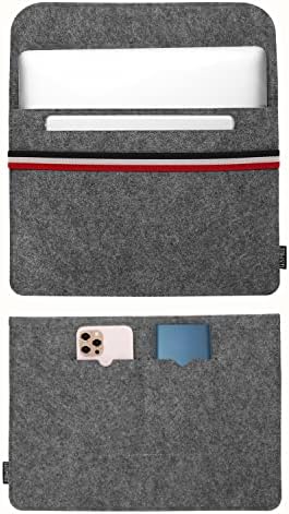 HOMIEE Laptop Sleeve,13.6" MacBook Air(M2) 13.3-Inch Notebook Tablet iPad Tab, Compatible with Pro and MacBook Air Protective Felt Laptop Bag with Extra Storage Case and Mouse Pad(Grey)