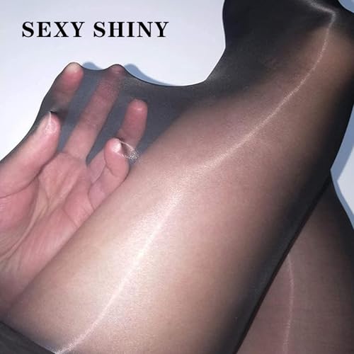 Image of Women's Oily Shiny Pantyhose Ultra Shimmery Sheer Tights 8D High Waist Gloss Pantyhose