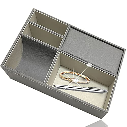 Tierneys [ティアニーズ］デスクオーガナイザー PUレザー 小物入れ 卓上収納 オーバーナイター 収納トレー