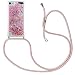 Produktbild MXKOCO Handykette kompatibel mit iPod Touch 5/6/7(2019) Glitzer Flüssig Bewegende Treibsand Handyhülle+Case mit Umhängeband Handykordel mit Schutzhülle Hülle mit Band, Stylische Kette mit Hülle