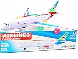 AtomDream Tech Flugzeug Spielzeug mit Bump & Go - Blinkende Lichter & Geräusche | Lustiges Flugzeugspielzeug für Kinder im Alter von 3-12 Jahren für Jungen & Mädchen (Rot)