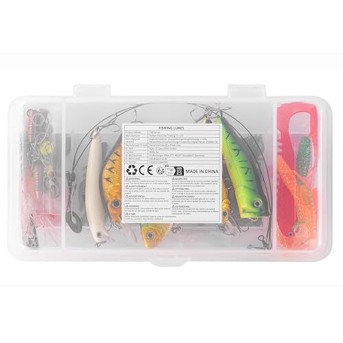 TUXIBIN 101 Pcs Universal Multifunction Assorted Fishing Kit with Tackle Box - Spinners, Worm, Spoons, Hard Lure, Sinking Lures - Image 8