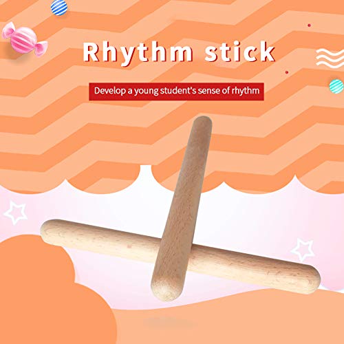8Pairs Music Sticks Claves Wood Blocks, Natural Hardwood Percussion Instrument Rhythm Sticks Rhythm Instruments For Kids, Professional Musical Instrument Percussion Sticks Toddler Drum Sticks #TOP1
