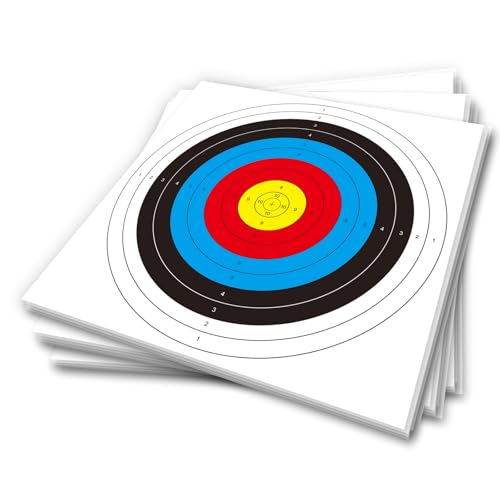 20pcs Archery Targets Paper Bow and Arrow Target for Hunting Backyard Standard Archery 10 Rings Competitive Target Faces for Archery Target Practice Accessories