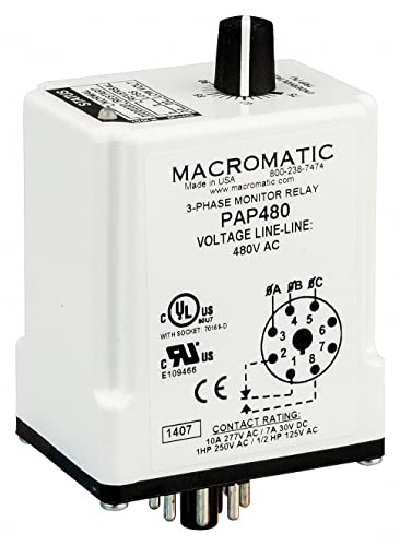 Macromatic 3 Phase Monitor Relay SPDT 240V