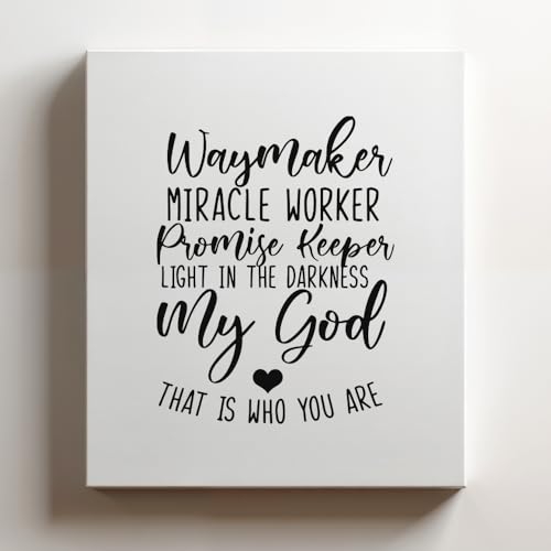 (Black, 8x10x1.25 In) Gallery Wrapped Canvas Wall Art Print of Way maker - 100% Cotton, Ready to Hang, High-Definition Giclée Printing, Fade-Resistant, Modern Home & Office Décor | BICUNCAg875407BL