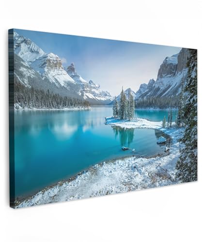 MuchoWow© Cuadros Decorativos Modernos para Sala 120x80 cm Lienzos Decoracion Pared Salon Quadros Decoração Dormitorios Paisaje - Nieve - Invierno - Agua - Montaña