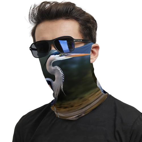 Neck Gaiter Heron Face Mask for Travel Face Cover Scarf for Men Women Elastic Headbands Wind-proof Bandana for Skiing Fishing Hiking Cycling2