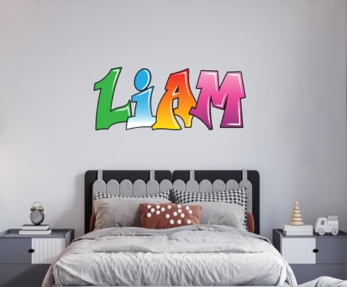 Vinilo decorativo personalizado graffiti nombre mini 15x4 pulg miniatura 6