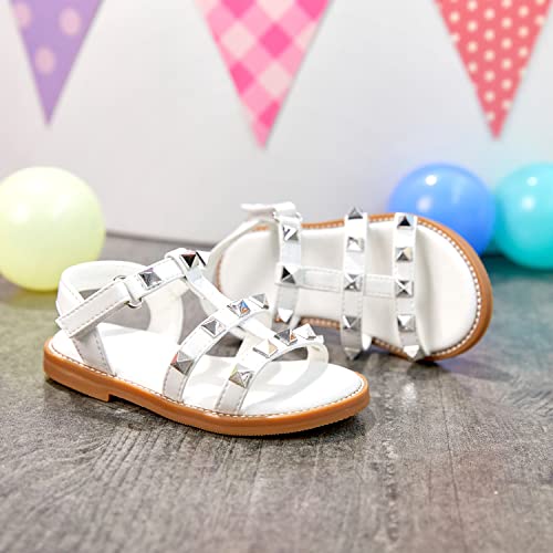 Thee Bron White Flower Girl Wedding Princess Sandals Toddler/Little Girl(2208,White/9M) #TOP6