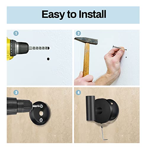 Kruodop Towel Hooks For Bathroom,4 Packs Wall Mount Towel Holder,Black Matte Wall Robe Hook,Stainless Steel Heavy Duty Door Hanger Towel Hook For Kitchen, Bedroom,Hotel,Pool,Coats And Keys #TOP2