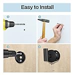 Kruodop Towel Hooks for Bathroom,2 Packs Wall Mount Towel Holder,Black Matte Wall Robe Hook,Stainless Steel Heavy Duty Door Hanger Towel Hook for Kitchen, Bedroom,Hotel,Pool,Coats(Drilling) - Image 3
