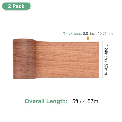 Image of M METERXITY 2-Roll Wood Grain Repair Tape, 2.24in x 15ft Textured Realistic Self-Adhesive Wood Floor Tape Contact Paper for Furniture /Floors /Home [Dark Brown Pine]