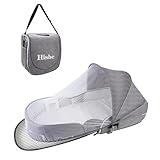 Hishe Baby Travel Bassinet Portable Bassinets: Foldable Lightweight Travel Pod Infant Bassinet with Mosquito and Canopy Outdoor Newborn Essentials Gift