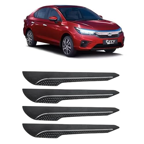 Image of AOSIS-Car Bumper Protector /Bumper Guard for Honda City Hybrid Ehev with Single Chrome Stripe (4-Pcs)