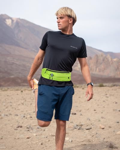 Image of WATERFLY Running Belt Fanny Pack: Runner Marathon Jogging Waist Pack Sport Workout Exercise Fitness Phone Holder Belt for Men Women Jogger Slim Waistband Black