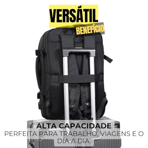 Mochila De Viagem Impermeável Expansível Porta Notebook Executiva Reforçada Com Entrada USB Unissex