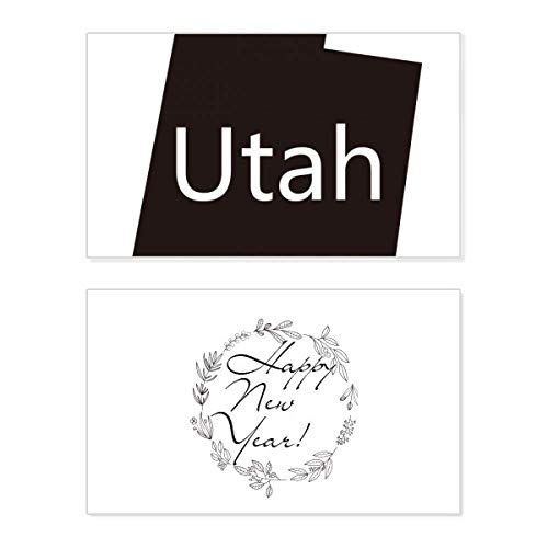 Tarjeta conmemorativa de Año Nuevo de Utah, un mapa de diseño único y elegante